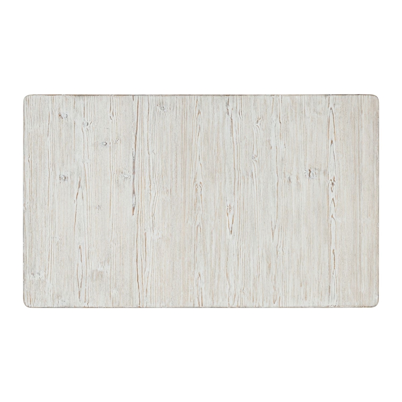 Pemberly Row Rectangular Cocktail Table with Slatted Shelf in White