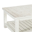 Pemberly Row Rectangular Cocktail Table with Slatted Shelf in White