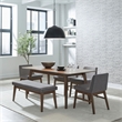 Pemberly Row 6 Piece Leg Table Dining Set with Bench in Brown