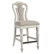 Pemberly Row Splat Back Counter Height Chair Set of 2 in White