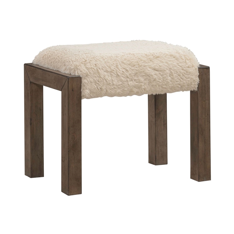 Pemberly Row 3 Piece Console Table Set with Upholstered Stools in Brown