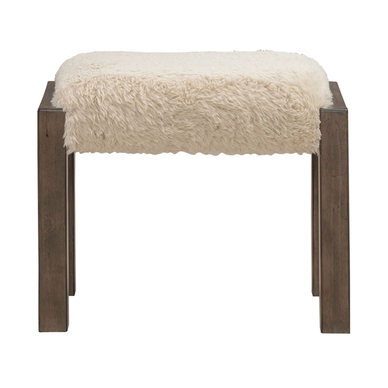 Pemberly Row 3 Piece Console Table Set with Upholstered Stools in Brown