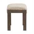 Pemberly Row 3 Piece Console Table Set with Upholstered Stools in Brown