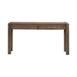 Pemberly Row 3 Piece Console Table Set with Upholstered Stools in Brown