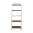 Pemberly Row Leaning Pier Bookcase with 5 Graduated Shelves in White