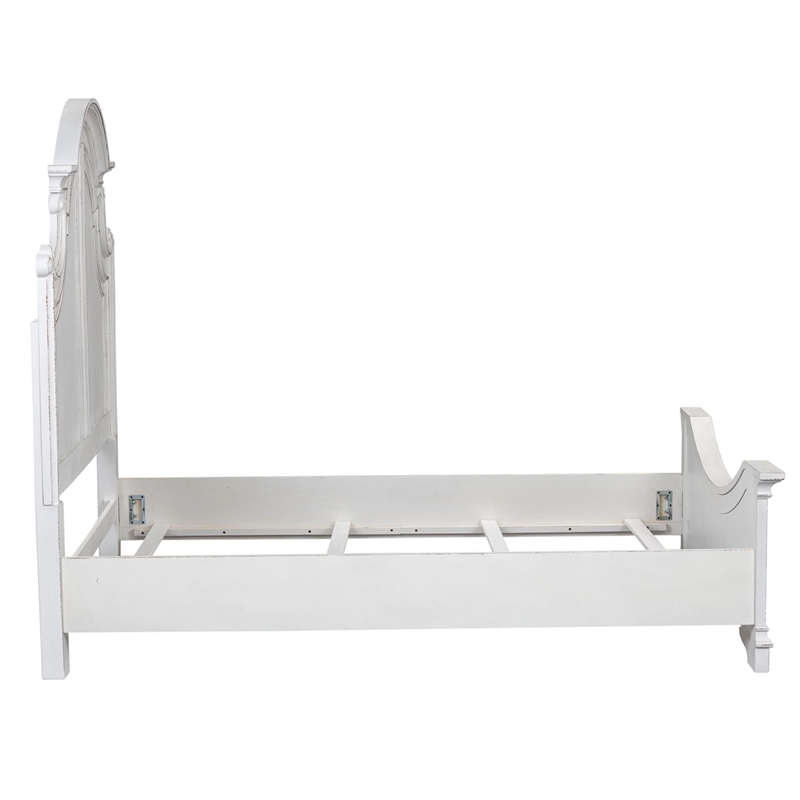 Pemberly Row California King Panel Bed with Arched Crown in White