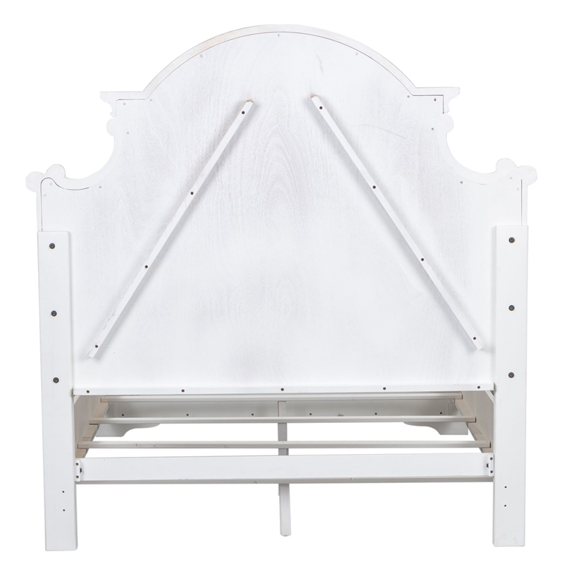 Pemberly Row California King Panel Bed with Arched Crown in White