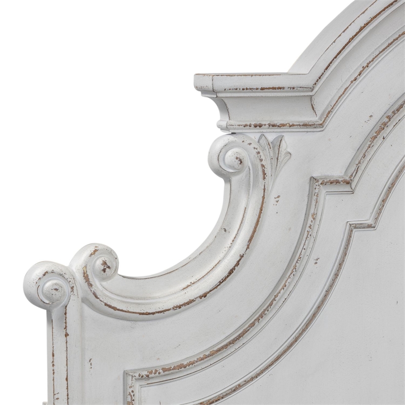 Pemberly Row California King Panel Bed with Arched Crown in White