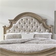 Pemberly Row Queen Upholstered Panel Headboard with Arched Crown in Brown