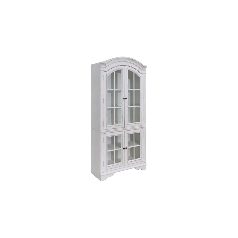 Pemberly Row Display Cabinet with Glass Doors and LED Lighting in White