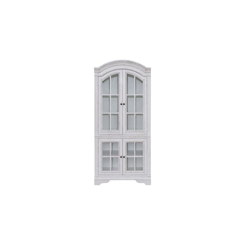 Pemberly Row Display Cabinet with Glass Doors and LED Lighting in White