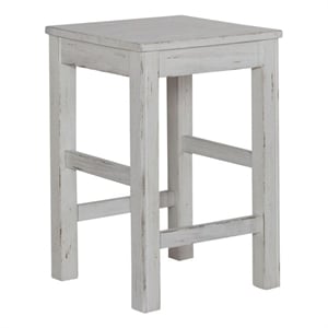 Pemberly Row Console Stool with Block Legs in White Finish