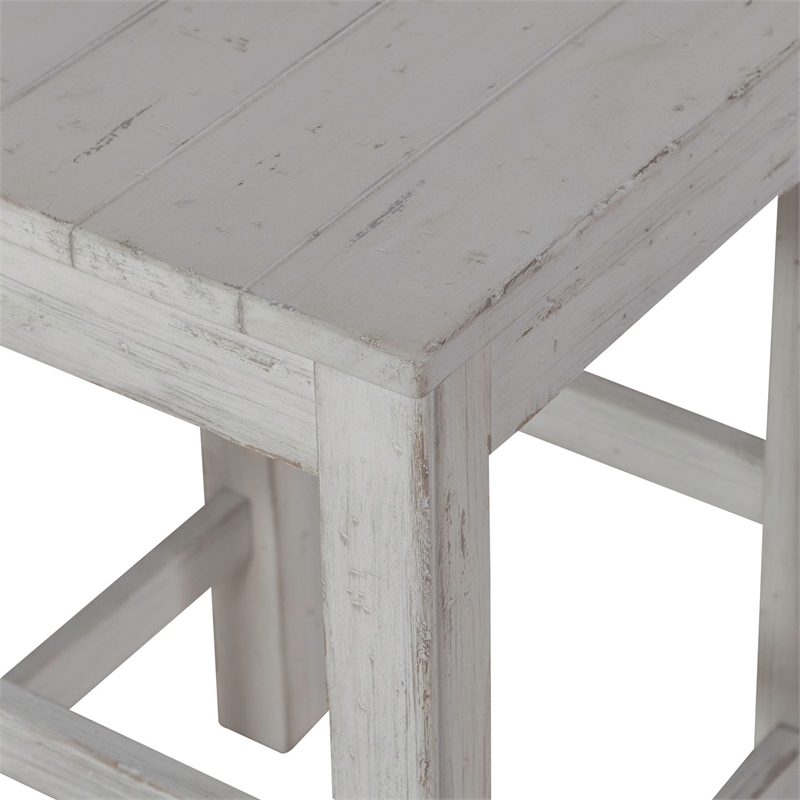 Pemberly Row Console Stool with Block Legs in White Finish