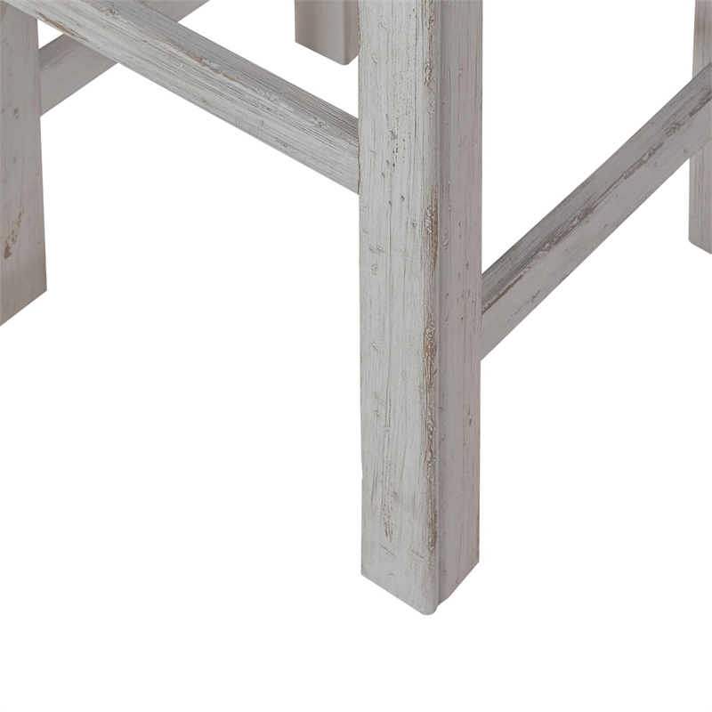 Pemberly Row Console Stool with Block Legs in White Finish