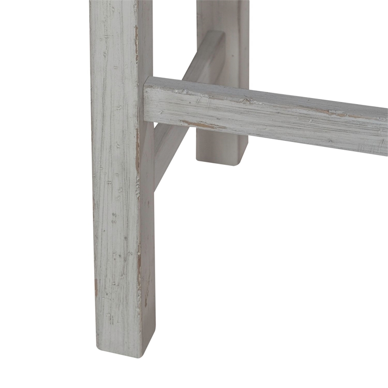 Pemberly Row Console Stool with Block Legs in White Finish