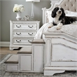 Pemberly Row Slip Proof Pet Steps with Rubberwood Frame - Antique White