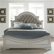 Pemberly Row California King Upholstered Tufted Panel Bed in Brown