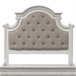 Pemberly Row California King Upholstered Tufted Panel Bed in Brown