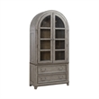 Pemberly Row Bunching Curio Cabinet Set with Glass Doors in Gray