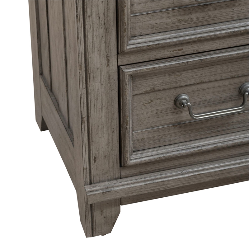 Pemberly Row Bunching Curio Cabinet Set with Glass Doors in Gray