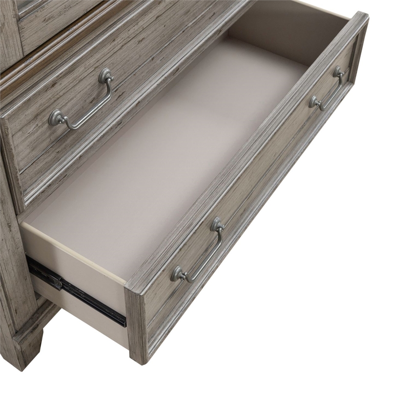 Pemberly Row Bunching Curio Cabinet Set with Glass Doors in Gray