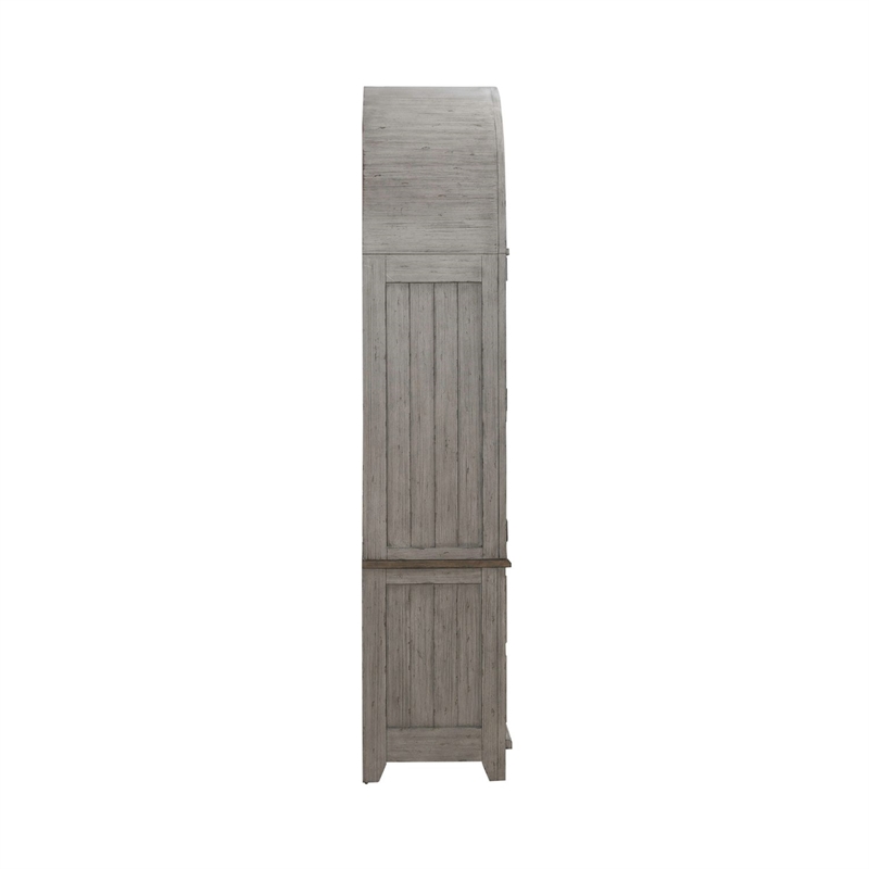 Pemberly Row Bunching Curio Cabinet Set with Glass Doors in Gray