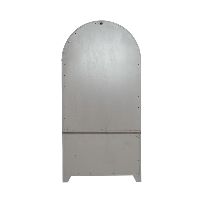 Pemberly Row Bunching Curio Cabinet Set with Glass Doors in Gray