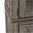 Pemberly Row Bunching Curio Cabinet Set with Glass Doors in Gray