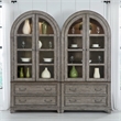 Pemberly Row Bunching Curio Cabinet Set with Glass Doors in Gray