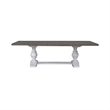 Pemberly Row Trestle Dining Room Table with Self Storing Leaf in White