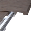 Pemberly Row Trestle Dining Room Table with Self Storing Leaf in White