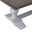 Pemberly Row Trestle Dining Room Table with Self Storing Leaf in White