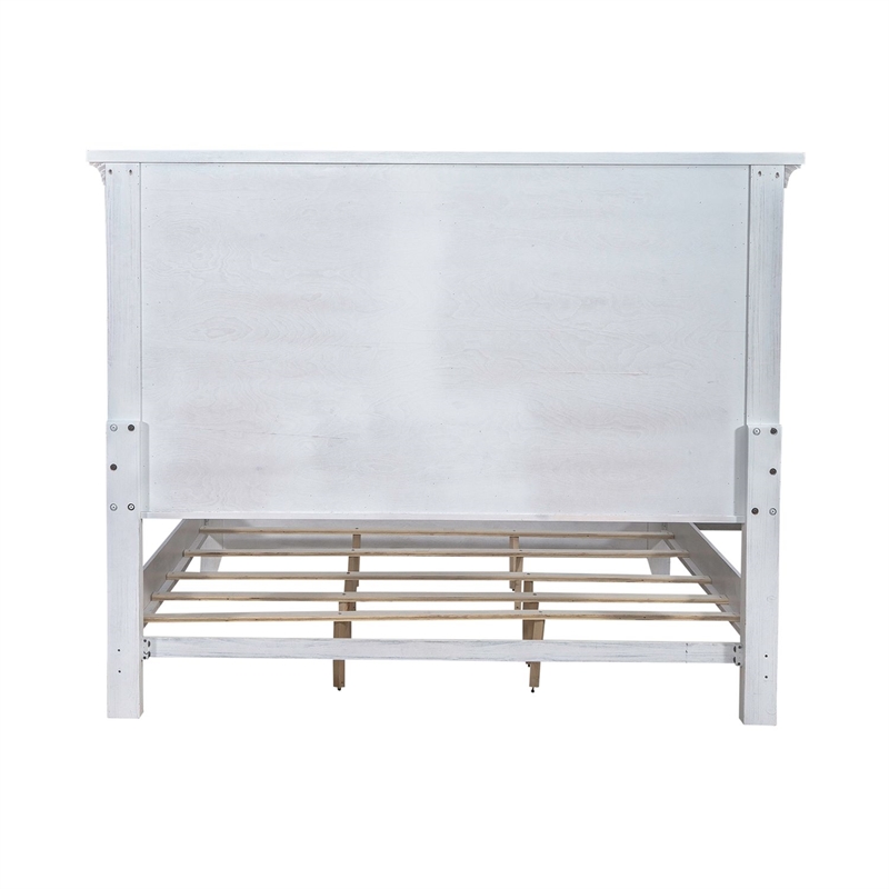 Pemberly Row King Panel Bed with Dresser Mirror Chest and Nightstand