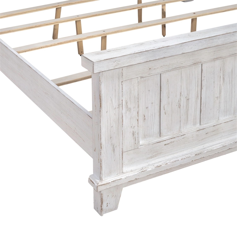 Pemberly Row King Panel Bed with Dresser Mirror Chest and Nightstand