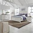 Pemberly Row King Panel Bed with Dresser Mirror Chest and Nightstand