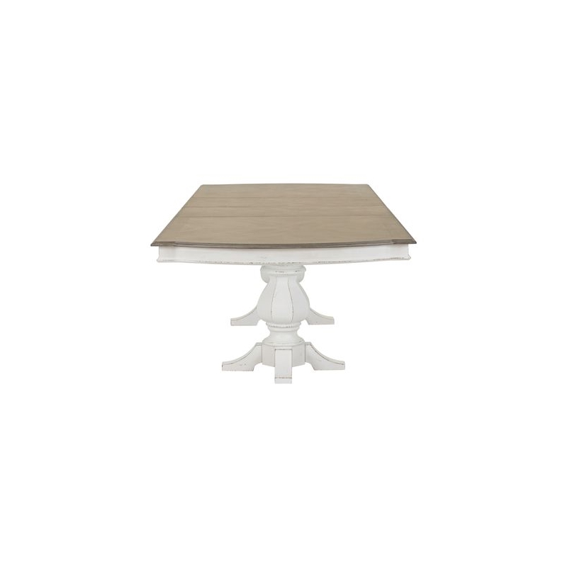 Pemberly Row 5 Piece Double Pedestal Table Set with Chairs in White