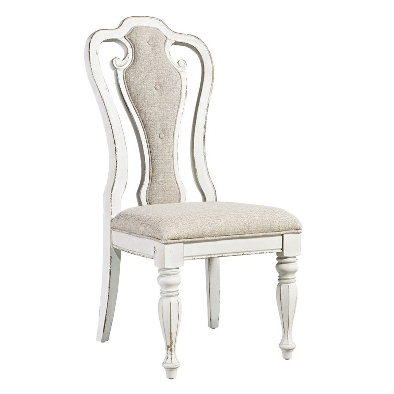 Pemberly Row 5 Piece Double Pedestal Table Set with Chairs in White