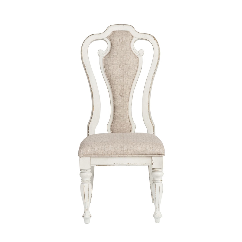 Pemberly Row 5 Piece Double Pedestal Table Set with Chairs in White