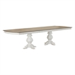 Pemberly Row Double Pedestal Dining Table with 2 Removable Leaves in White