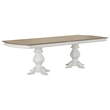 Pemberly Row Double Pedestal Dining Table with 2 Removable Leaves in White
