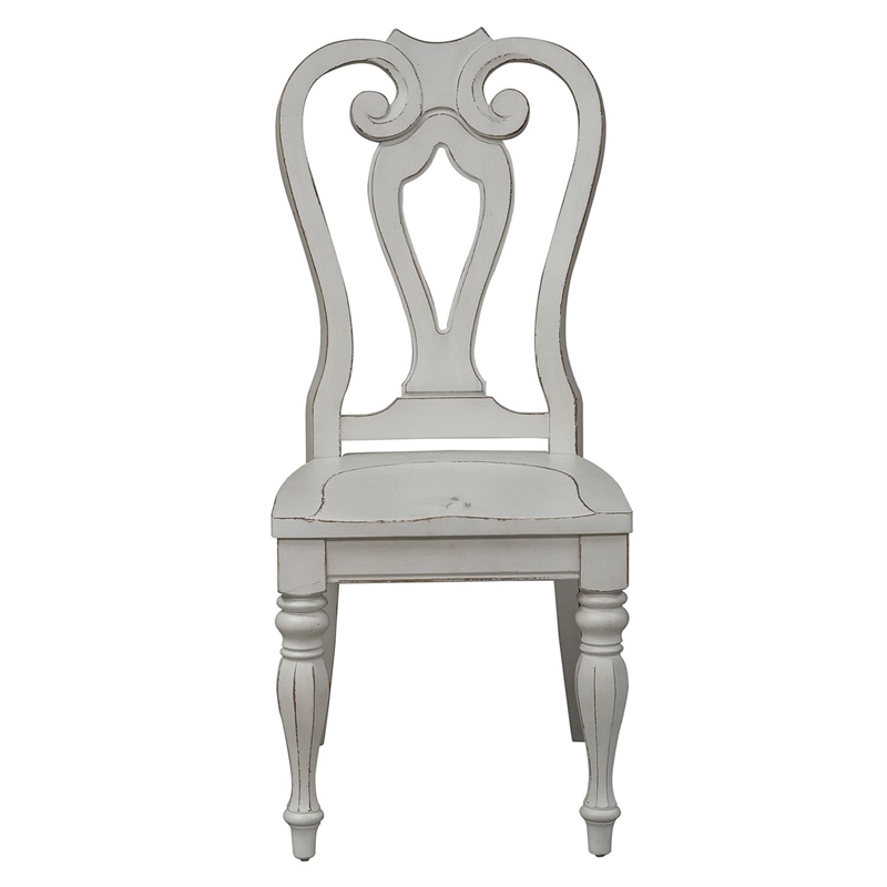Pemberly Row 7 Piece Leg Table Set with Splat Back Chairs in White