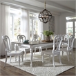 Pemberly Row 7 Piece Leg Table Set with Splat Back Chairs in White