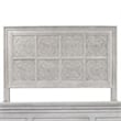 Pemberly Row California King Tile Panel Bed with Crown Molding in White