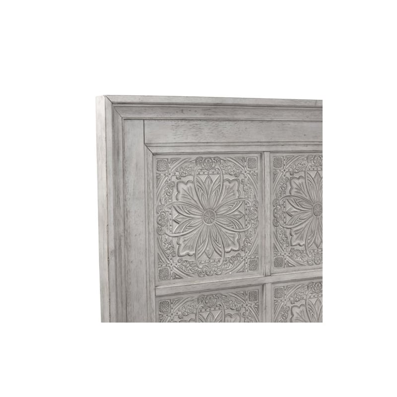 Pemberly Row California King Tile Panel Bed with Crown Molding in White