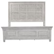 Pemberly Row California King Tile Panel Bed with Crown Molding in White