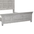 Pemberly Row California King Tile Panel Bed with Crown Molding in White