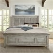 Pemberly Row California King Tile Panel Bed with Crown Molding in White