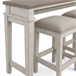 Pemberly Row 4 Piece Console Bar Table and Stool Set with Charging in White