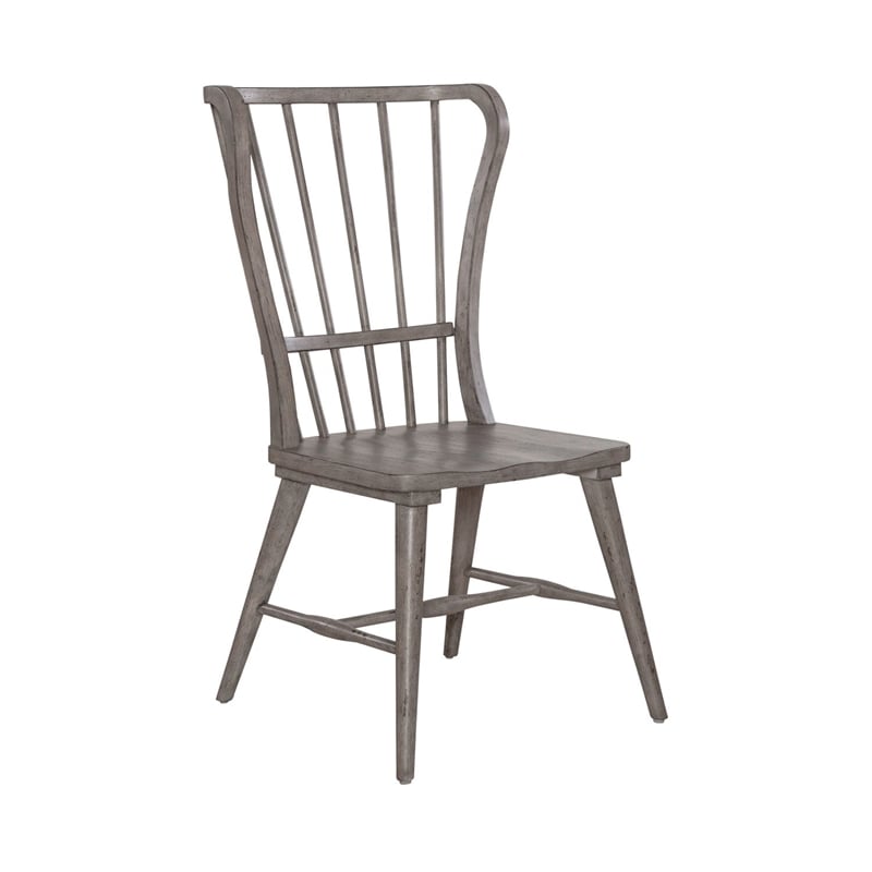 Pemberly Row 9 Piece Trestle Table Dining Room Set with Chairs in Gray Wood