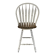 Pemberly Row Windsor Swivel Counter Chair with Arrow Back in White